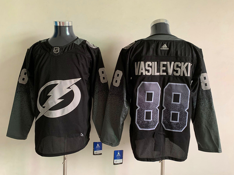 Men's Tampa Bay Lightning Andrei Vasilevskiy #88 Black Home Breakaway Jersey
